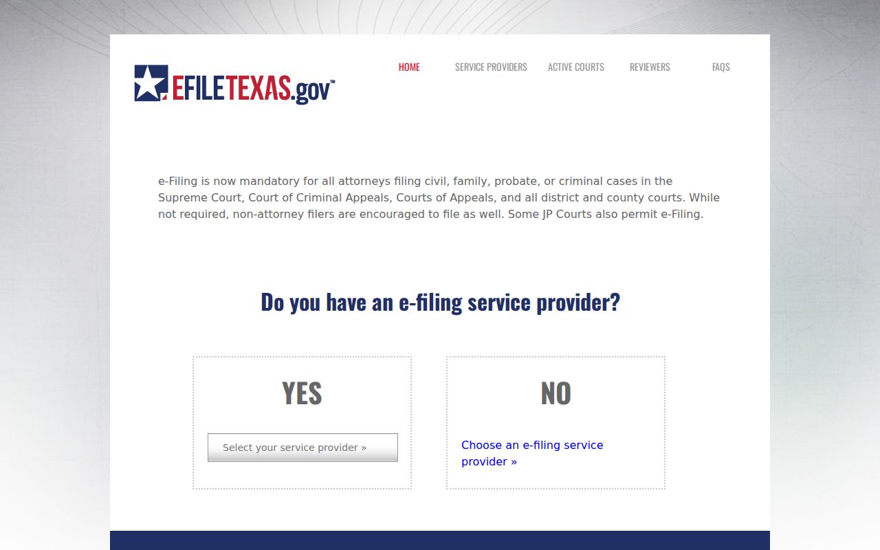 San Jacinto County civil docket eFileTexas access