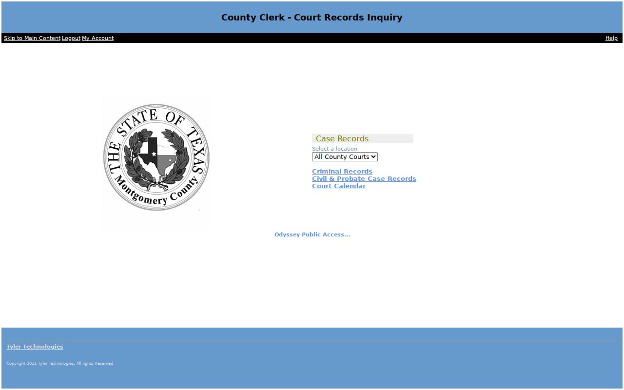 San Jacinto County court docket Odyssey location and record categories